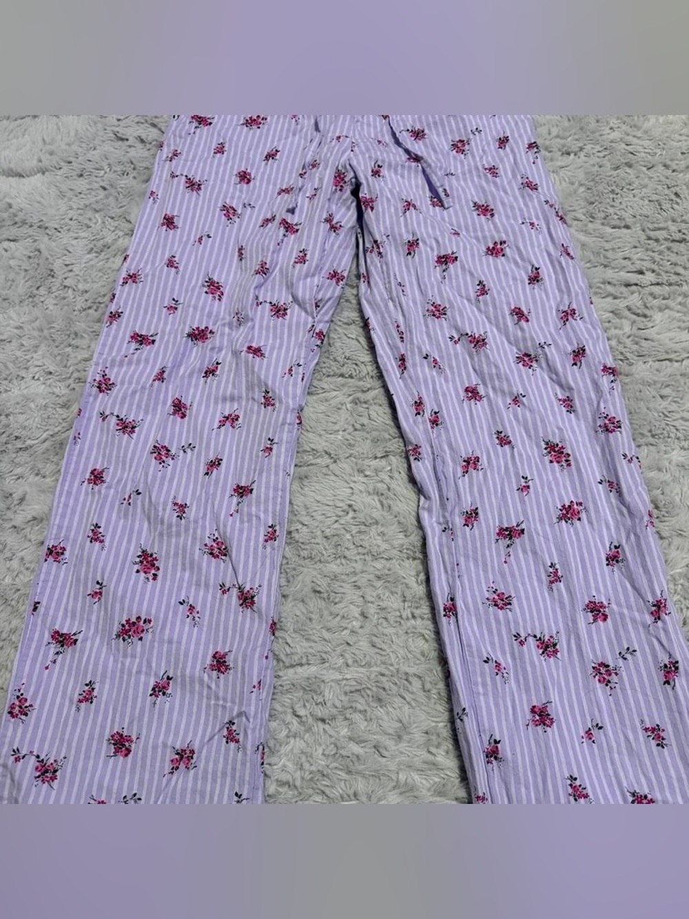 Gap Purple Floral Striped Pajama Pants